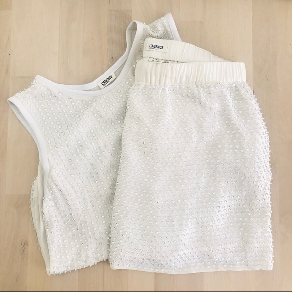 LAGENCE Silk Set Top Only Swarovski beads size XS - Picture 4 of 5